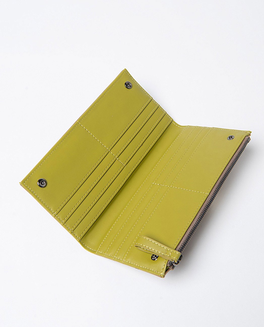 Large bi-color wallet Khaki