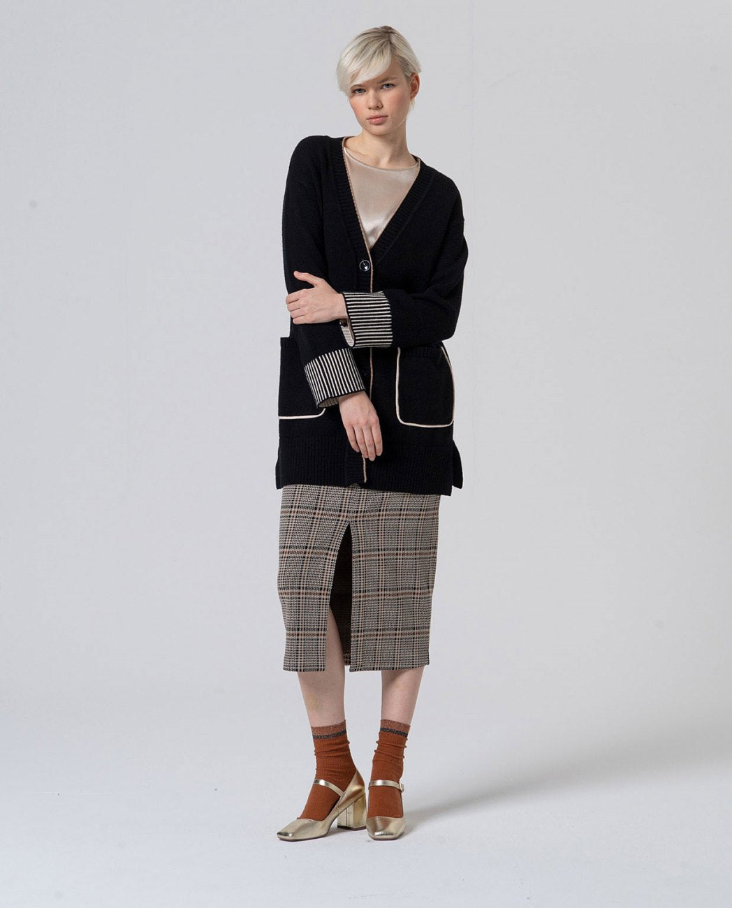 Long cardigan with pockets black