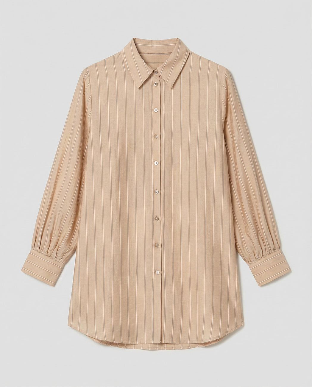 Long shirt stripped Beige