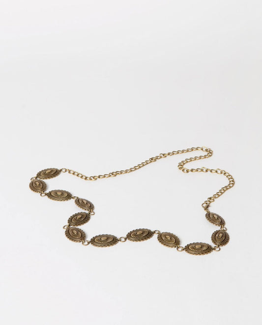 Bronze belt with decorative elements.