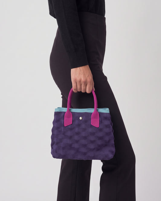 Knitted mini shopper bag Purple