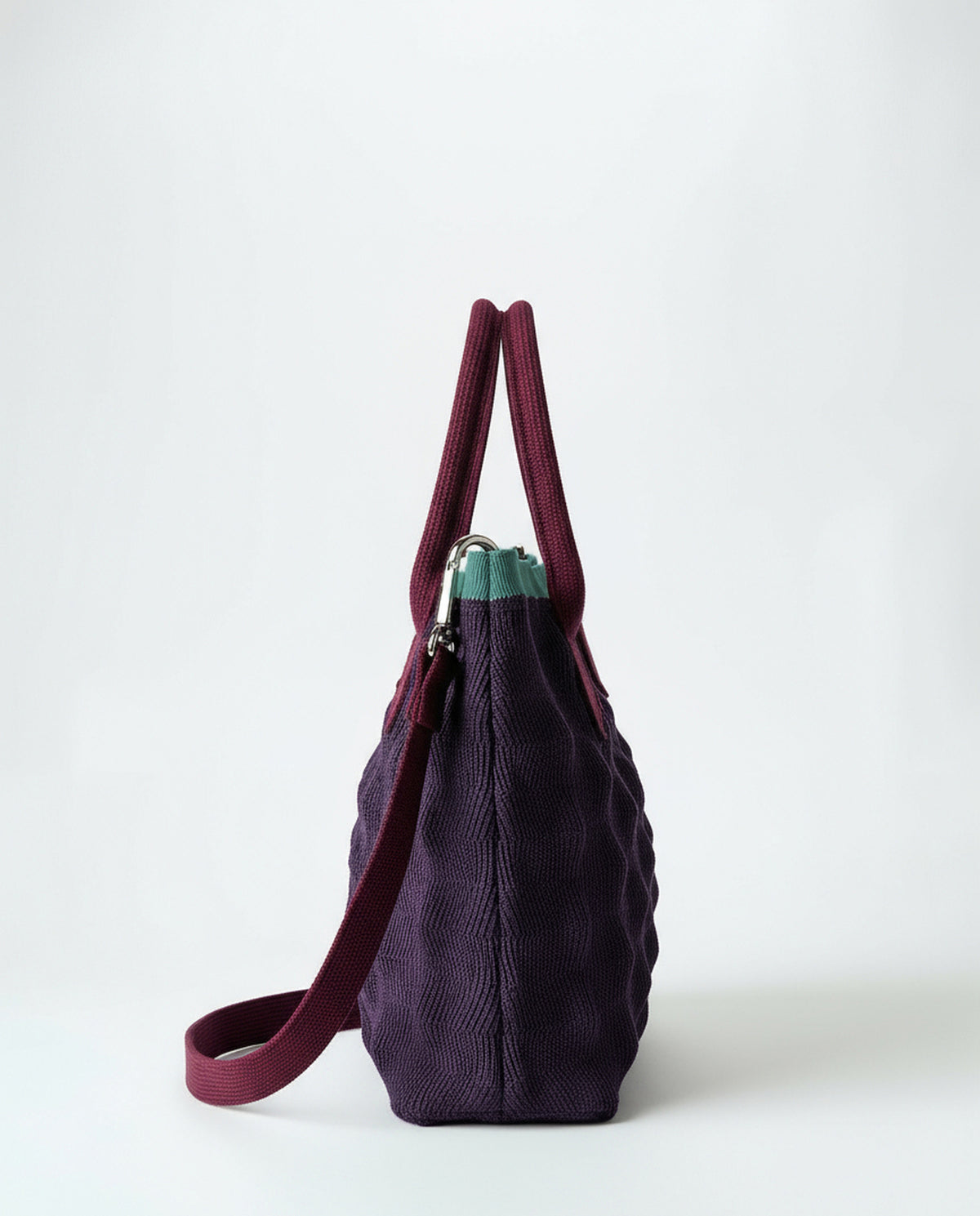 Knitted mini shopper bag Purple