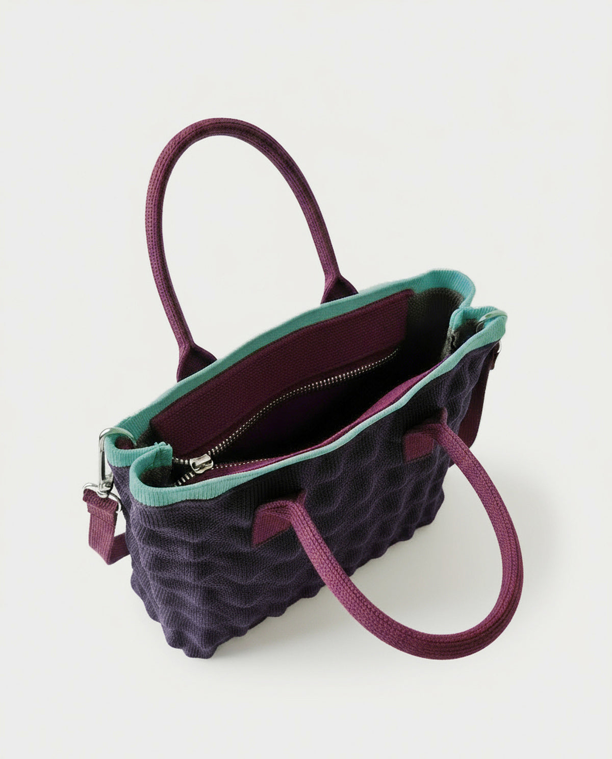 Knitted mini shopper bag Purple