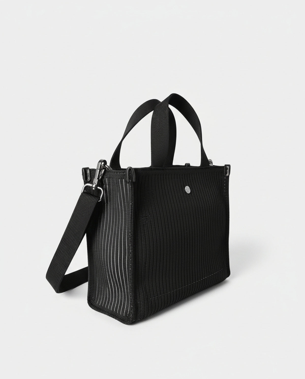 Stripped mini shopper bag Black