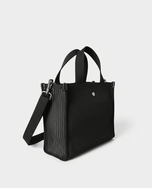 Stripped mini shopper bag Black