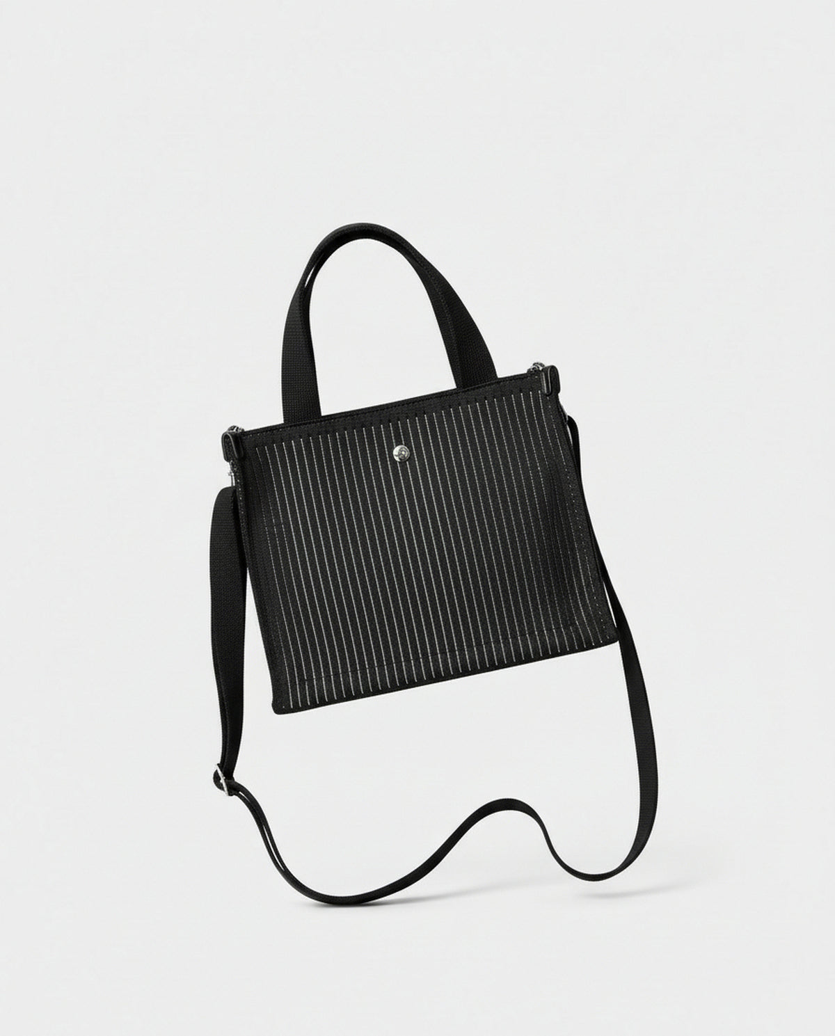 Stripped mini shopper bag Black