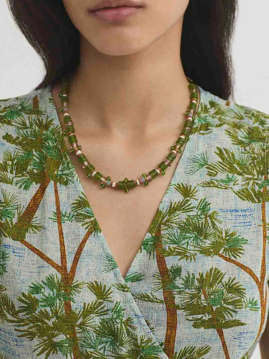 Beaded necklace Green