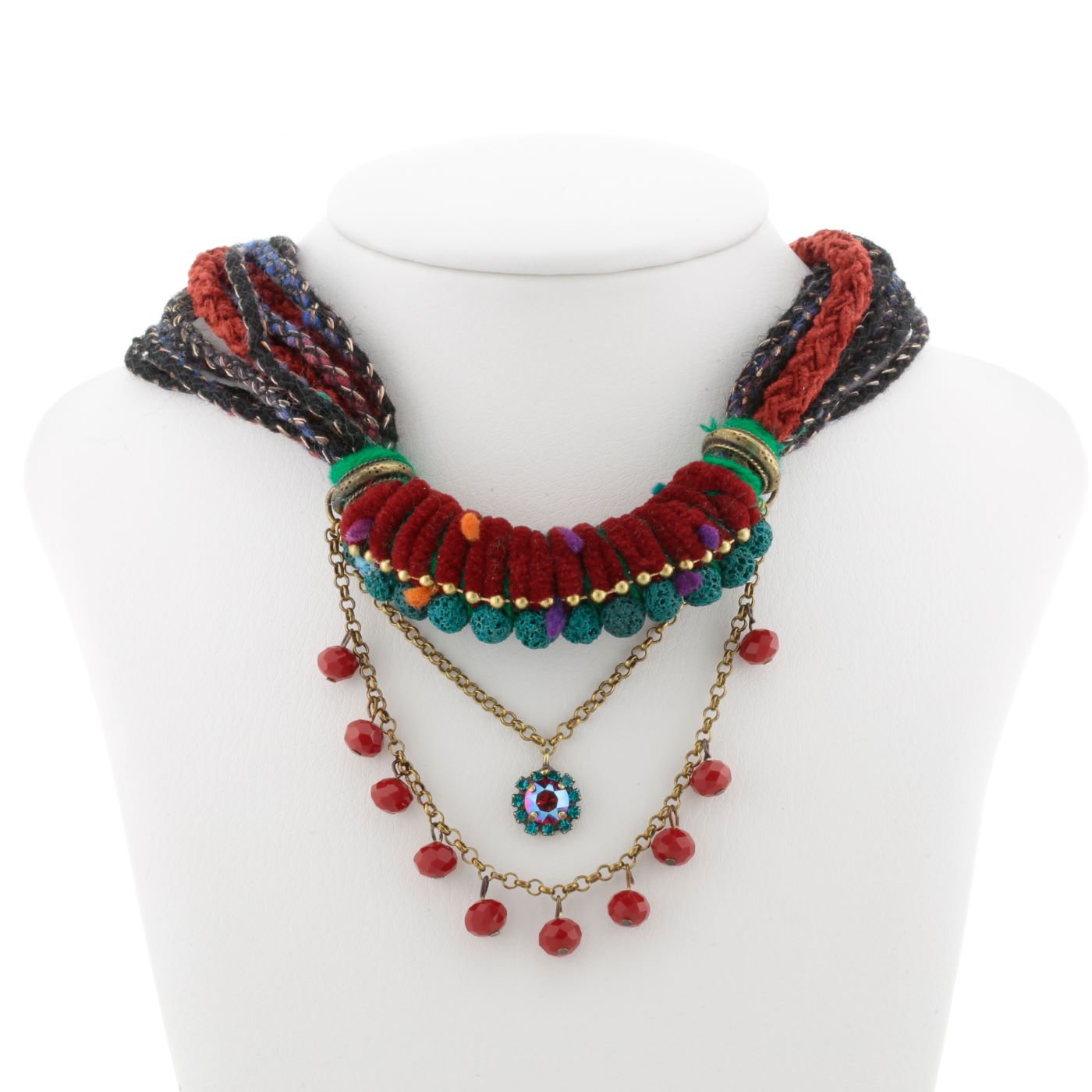 Necklace ethnic red