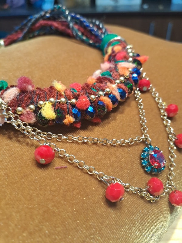 Necklace ethnic red