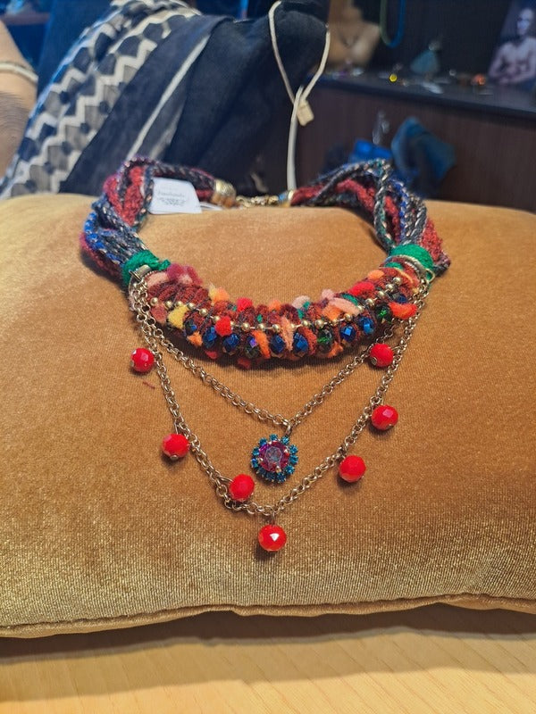 Necklace ethnic red