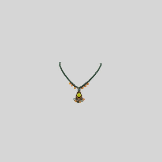 Necklace glass stones Dark Green