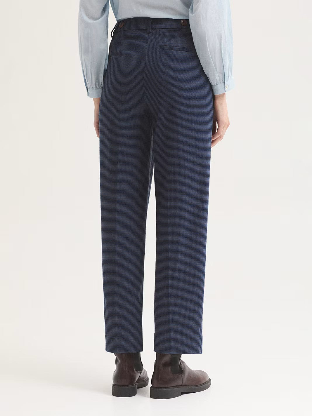 Houndstooth brushed trousers Blue