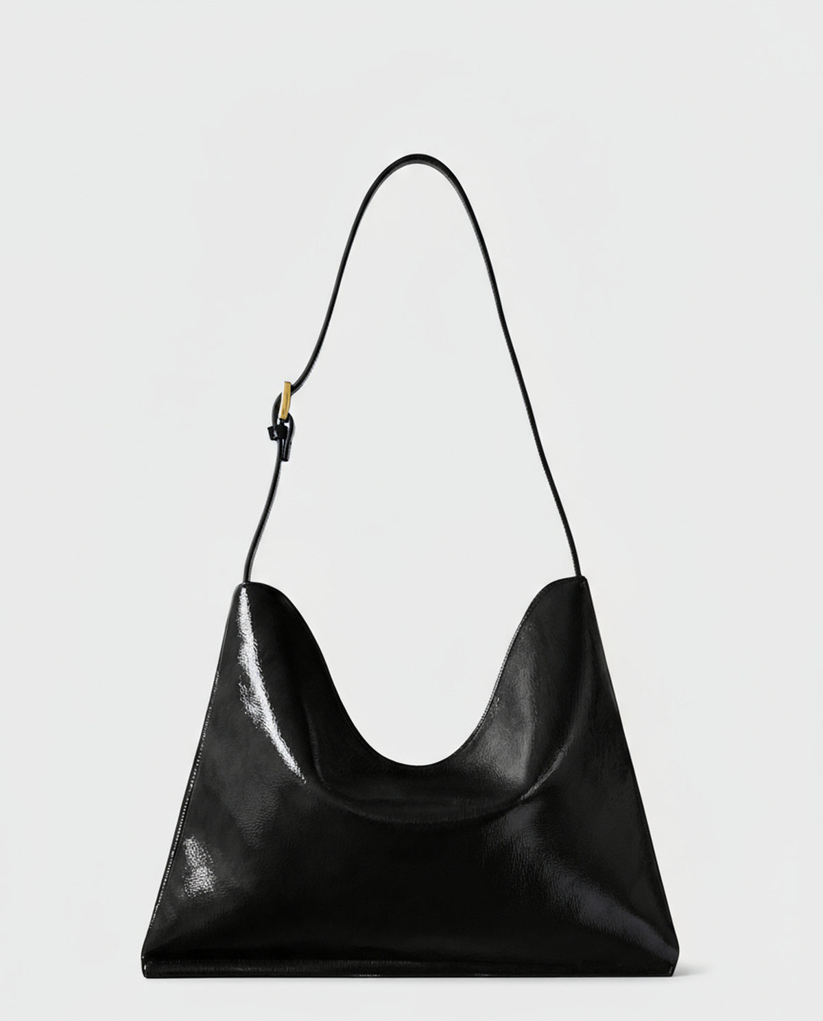 Patent shoulder bag  Black