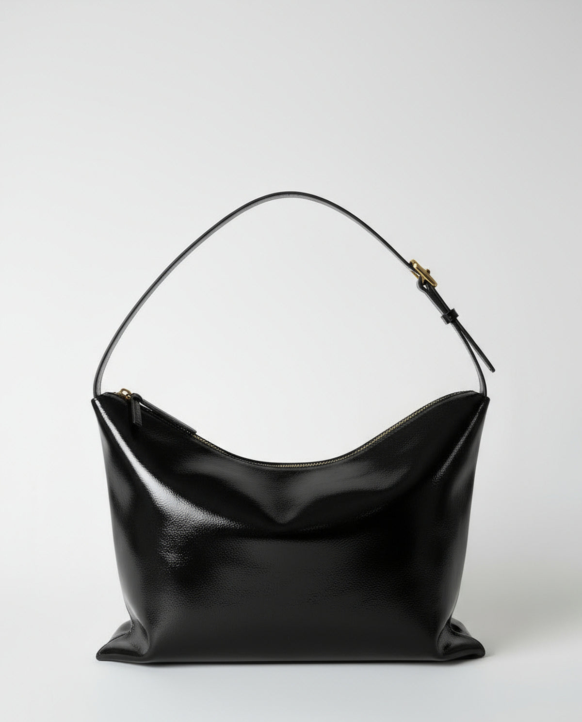 Patent shoulder bag  Black