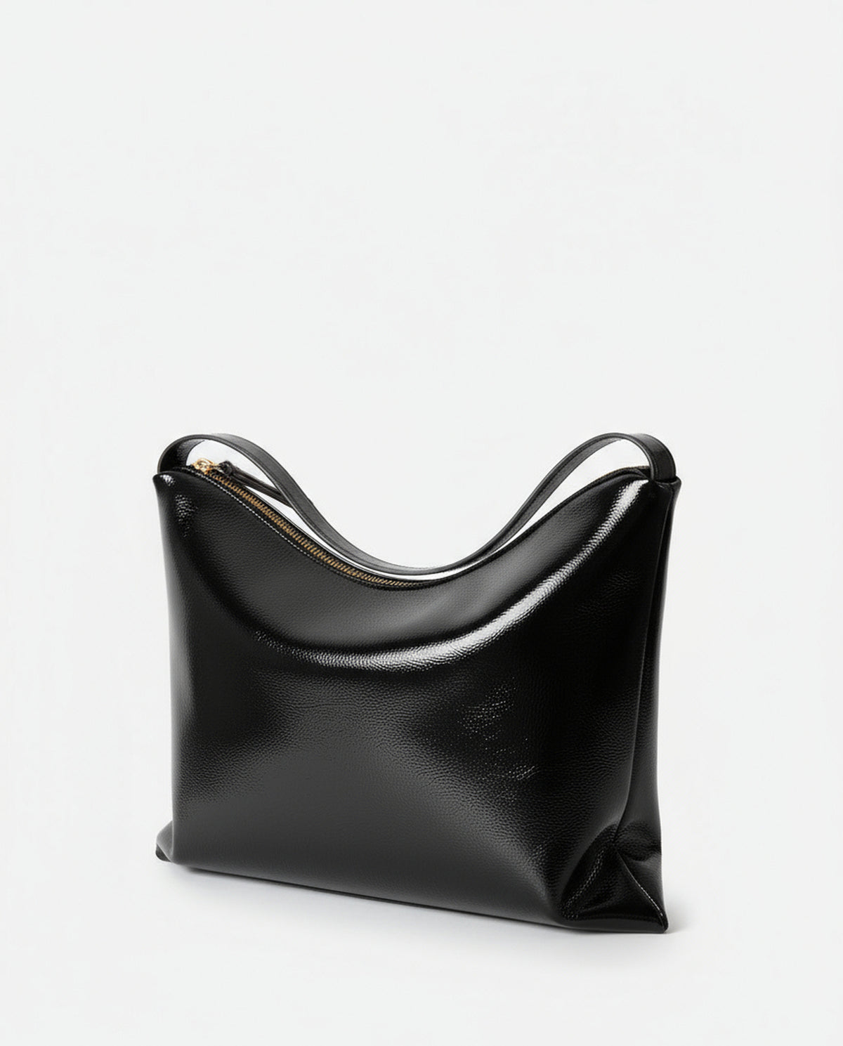 Patent shoulder bag  Black