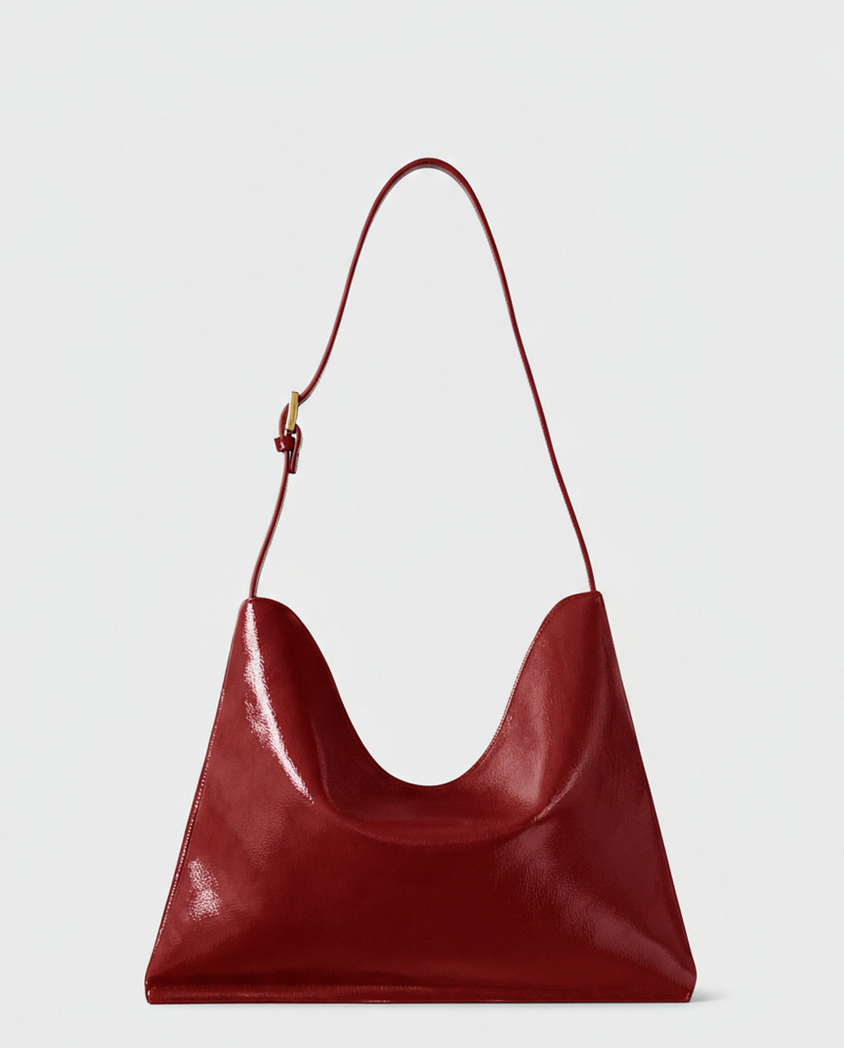 Patent shoulder bag Red