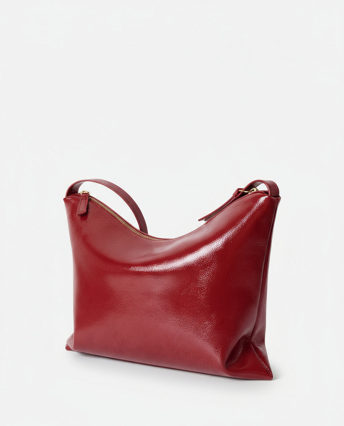 Patent shoulder bag Red