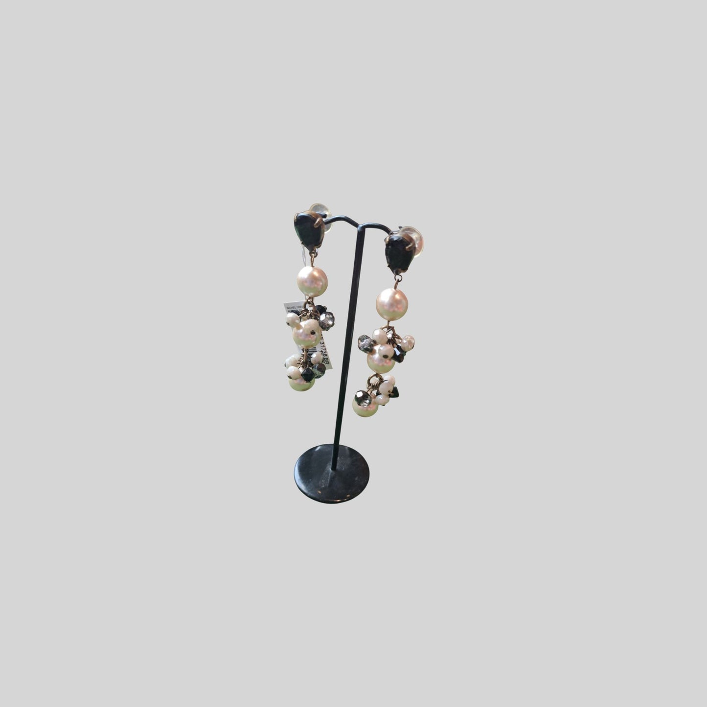 Long pearl earrings Black