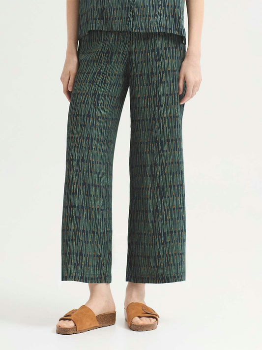 Pine Needles print trousers Navy
