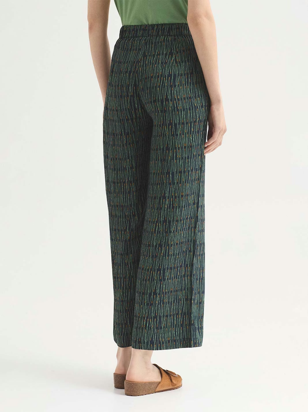 Pine Needles print trousers Navy