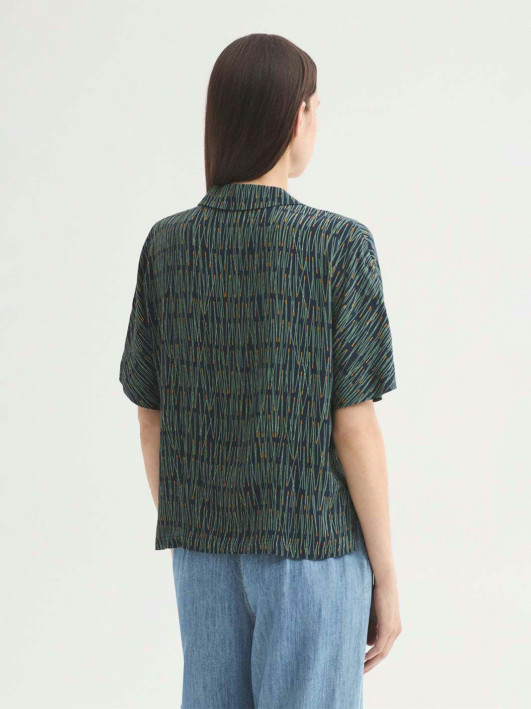 Pine Needles print shirt Navy