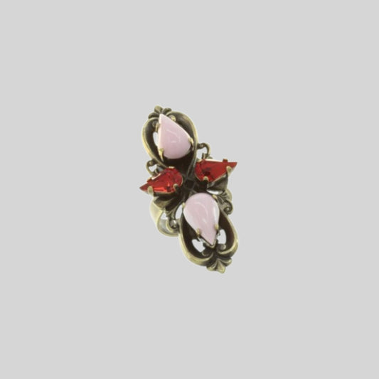 Long glass ring Pink