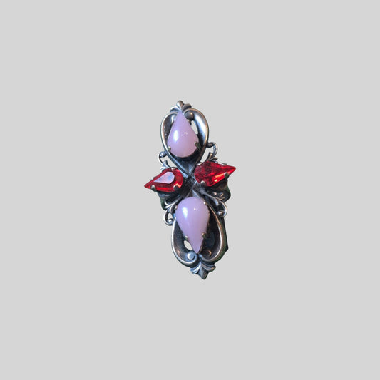 Long glass ring Pink