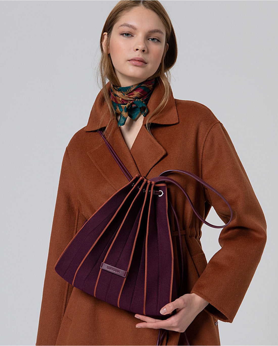 Knitted backpack-bag Burgundy