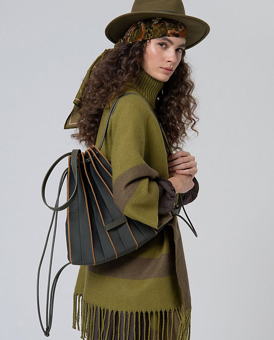 Knitted backpack-bag Khaki