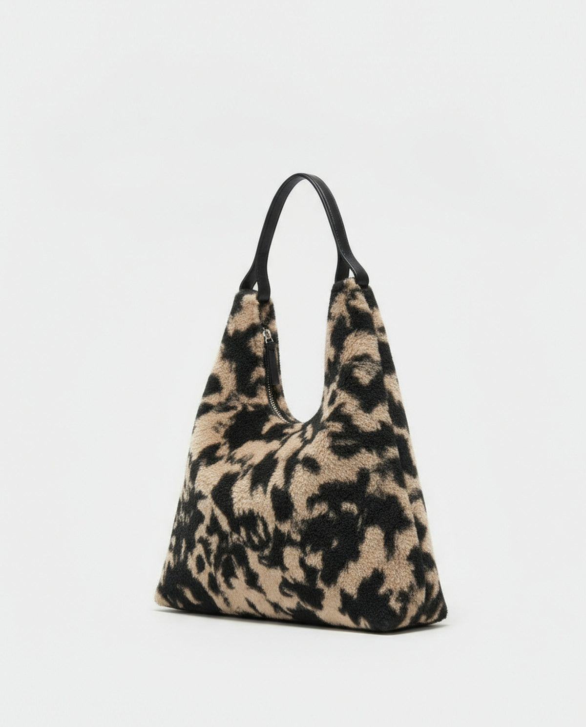 Printed fur bag Black