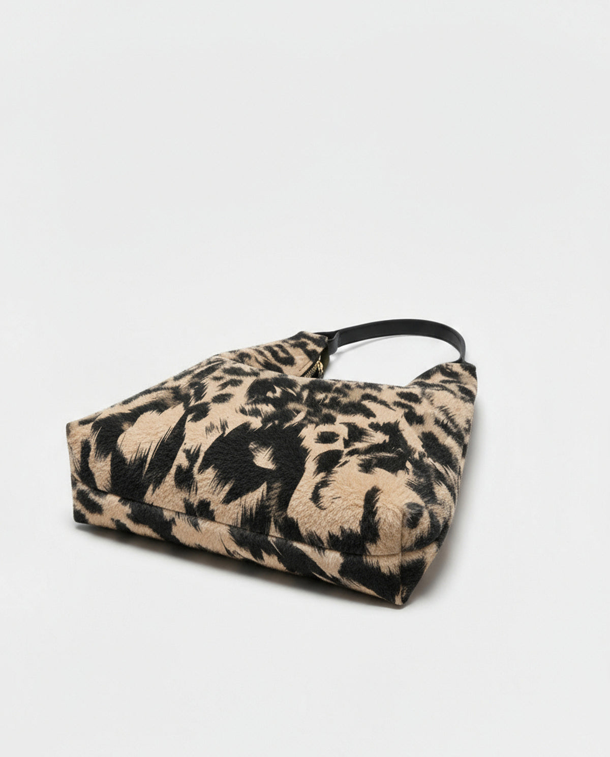 Printed fur bag Black