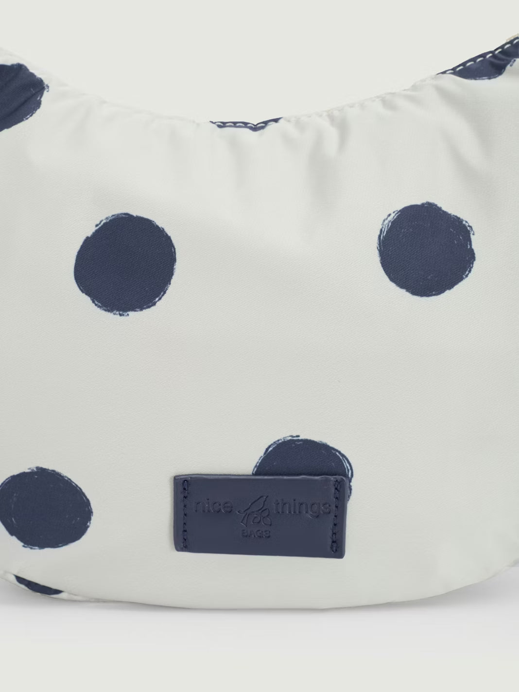 Half moon dots print bag Ecru