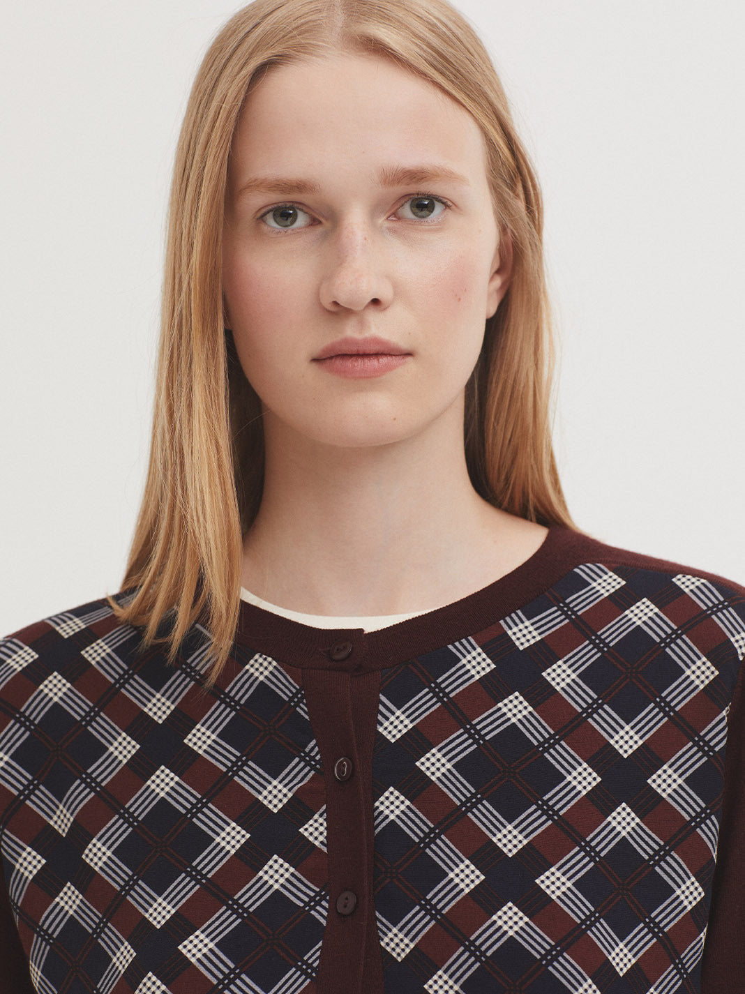 Printed knit cardigan