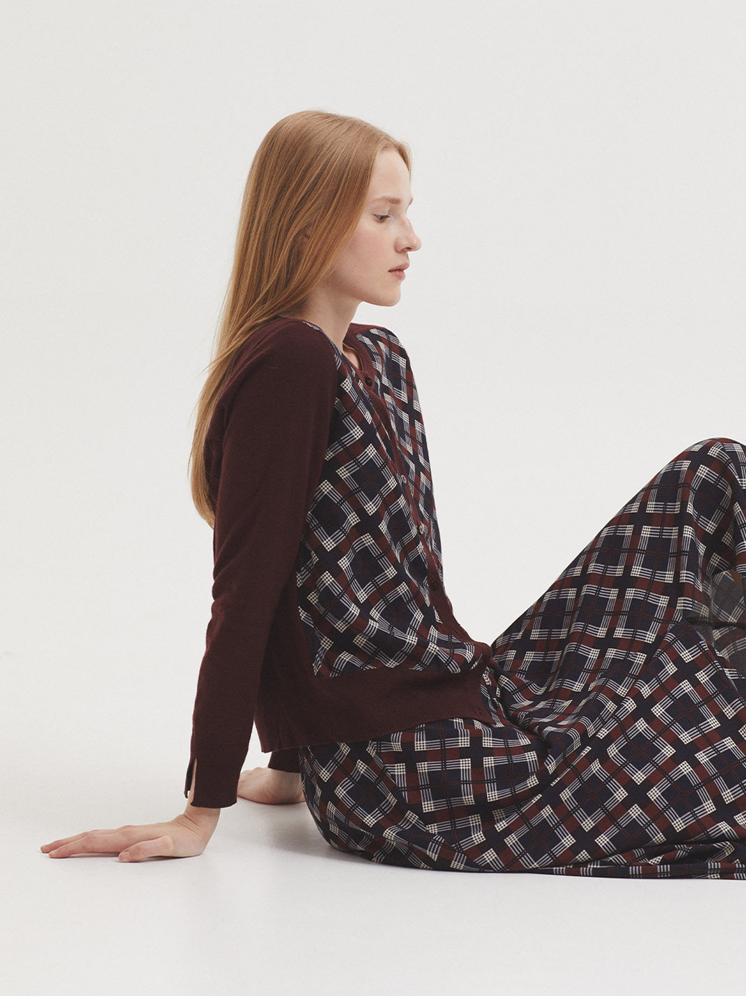 Printed knit cardigan