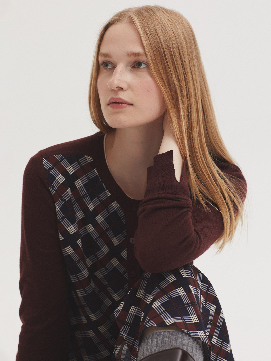 Printed knit cardigan