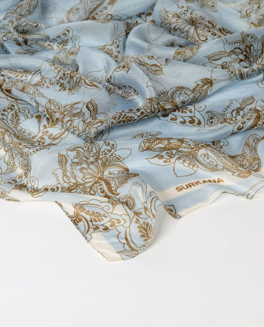 Paisley print Scarf Dusty Blue