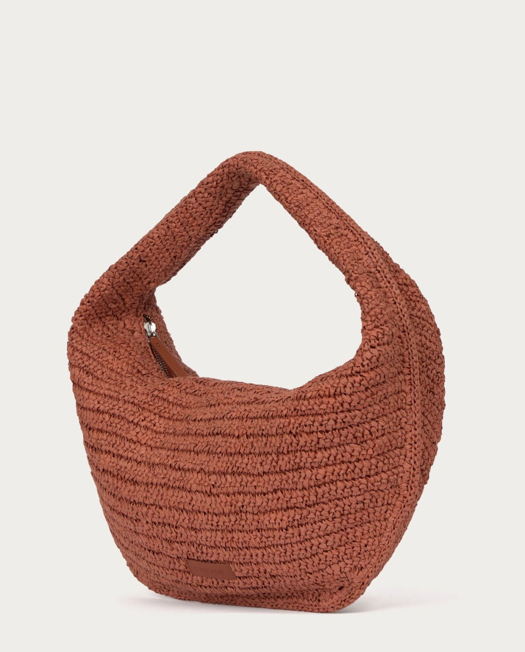 Raffia shopper bag Coral