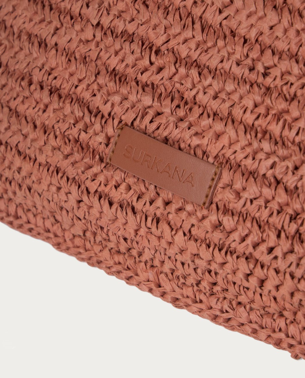 Raffia shopper bag Coral