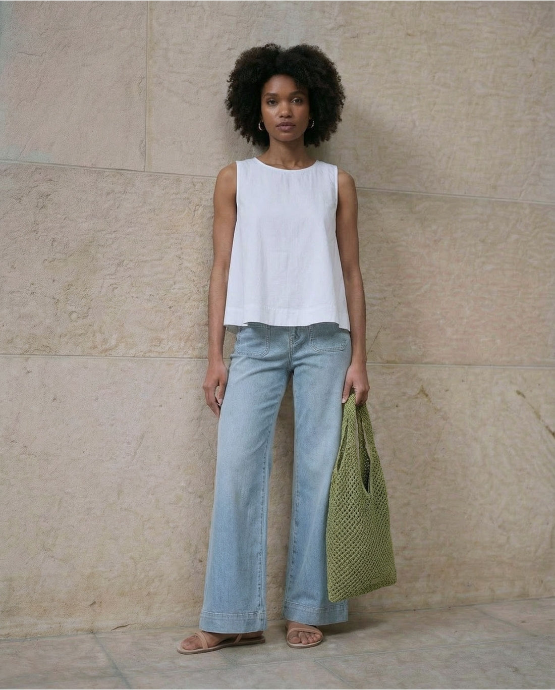 Raffia shoulder bag Light Green