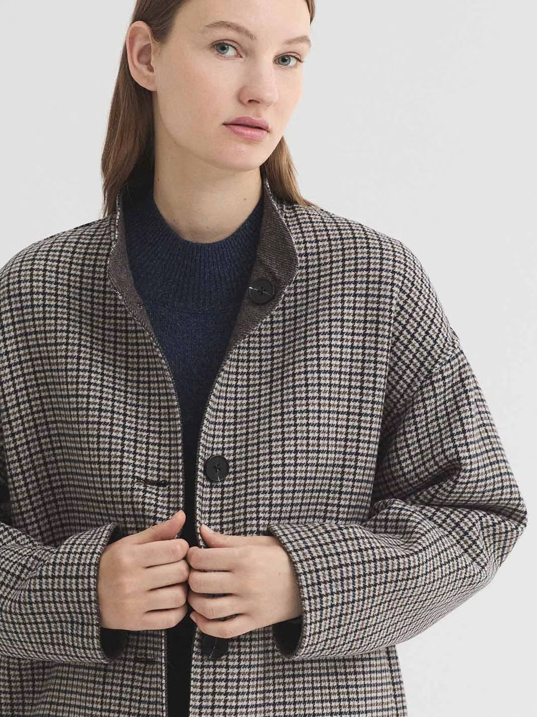 Reversible wool jacket Grey