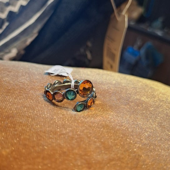 Ring adjustable green - orange