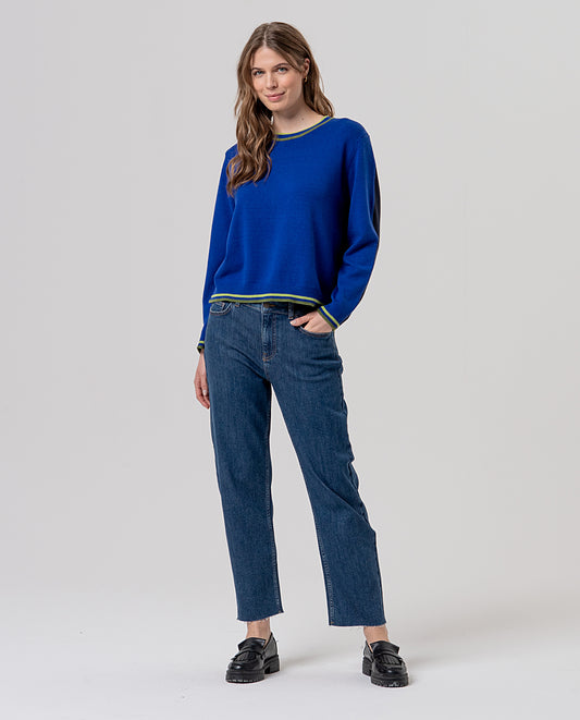 Round neck sweater Blue
