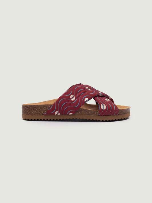 Printed bio sandals Bordeaux
