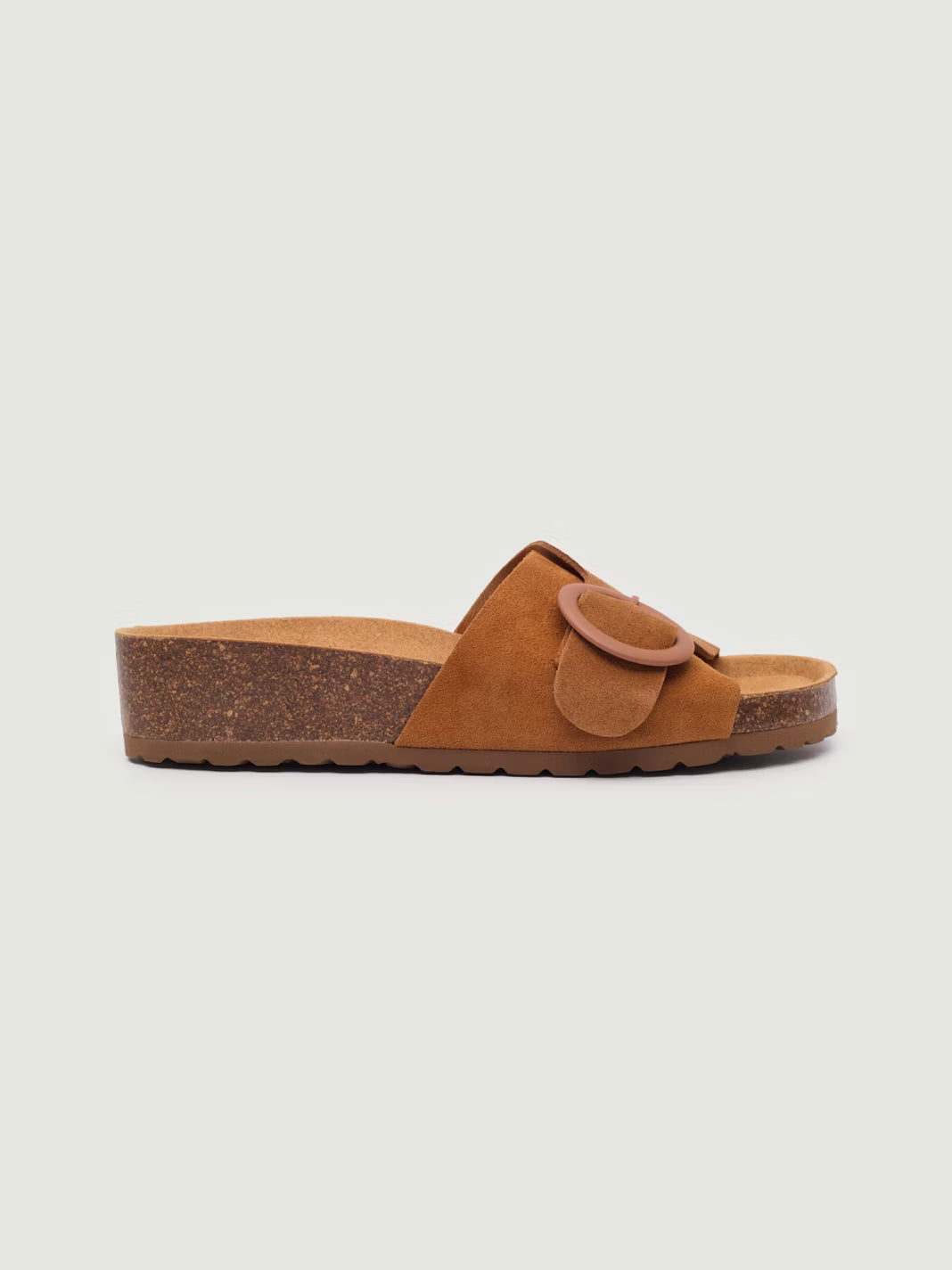 Bio leather wedge sandals Ochre