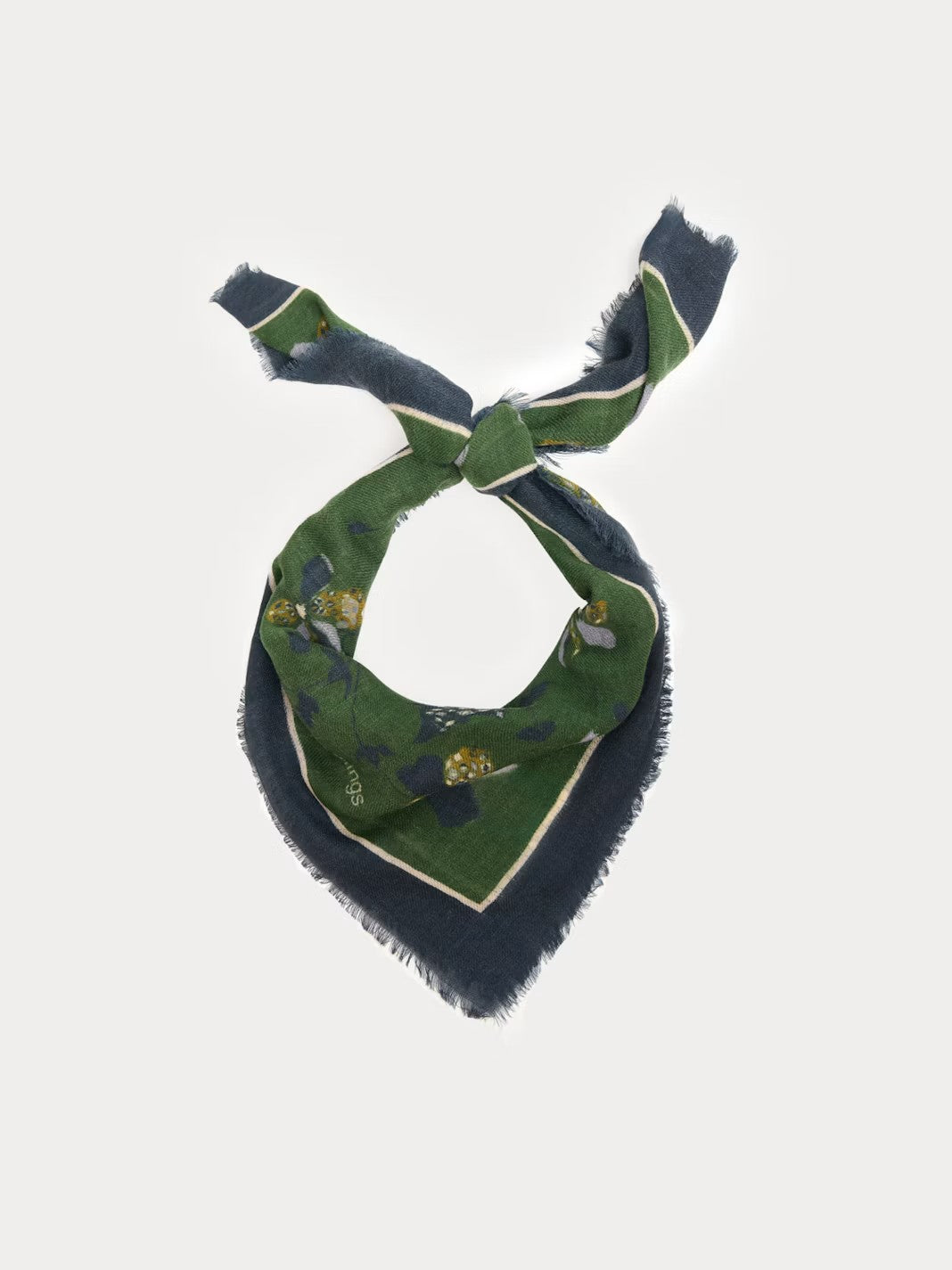 Geometric Flowers scarf Green