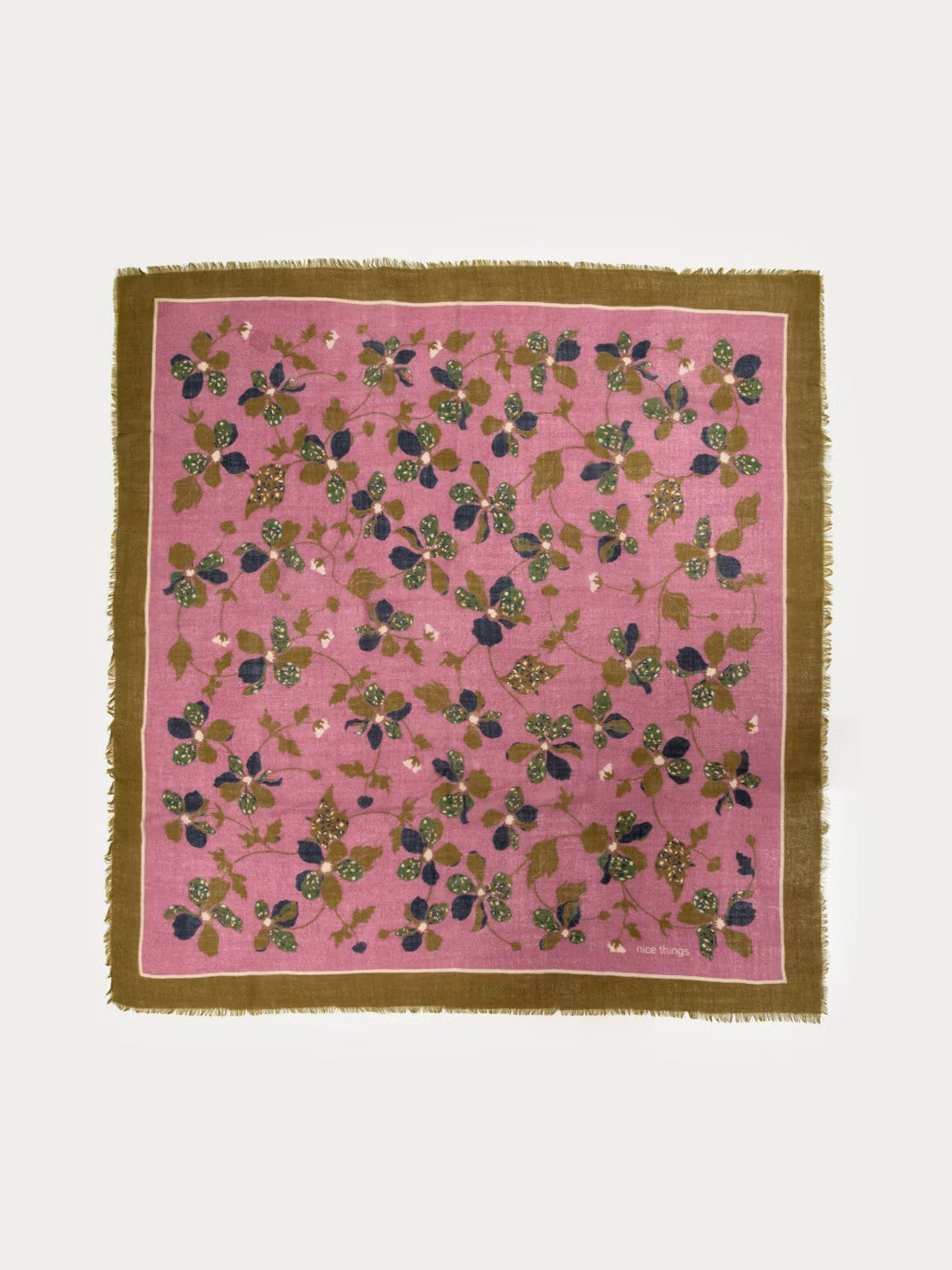Geometric Flowers scarf Pink