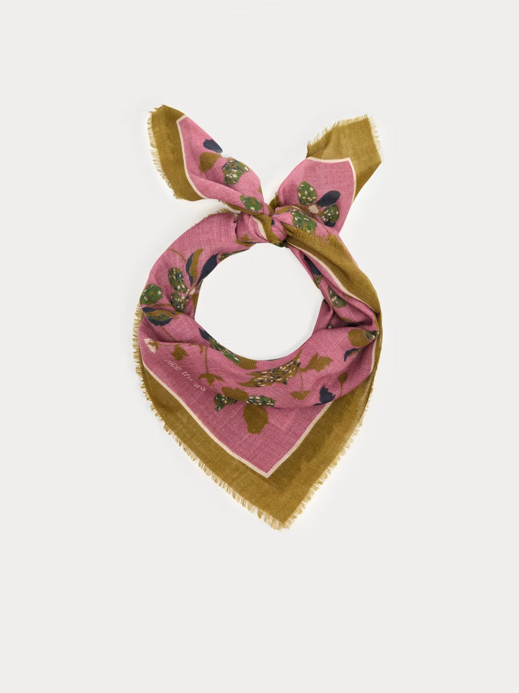 Geometric Flowers scarf Pink