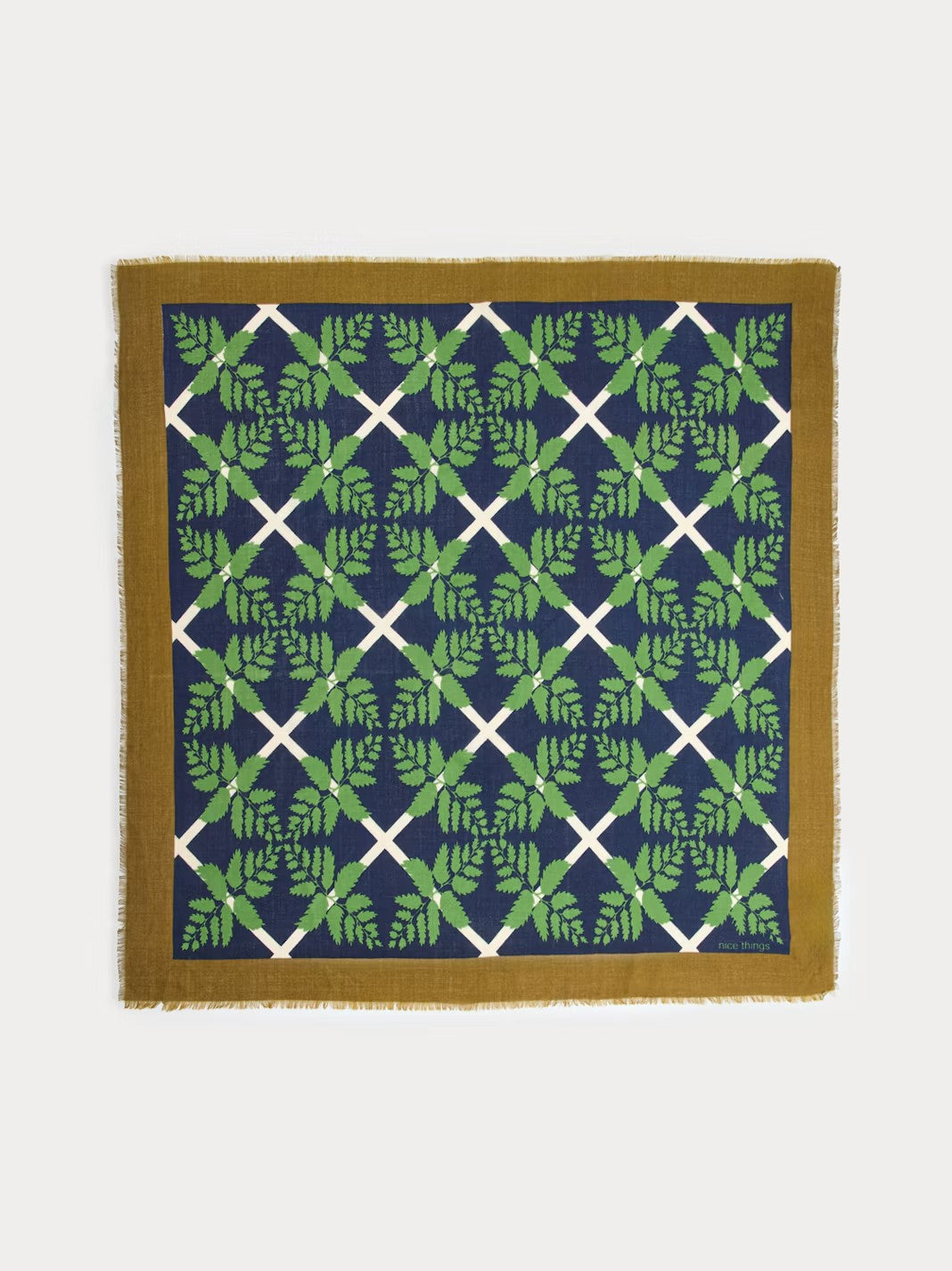 Square Leaves scarf Green