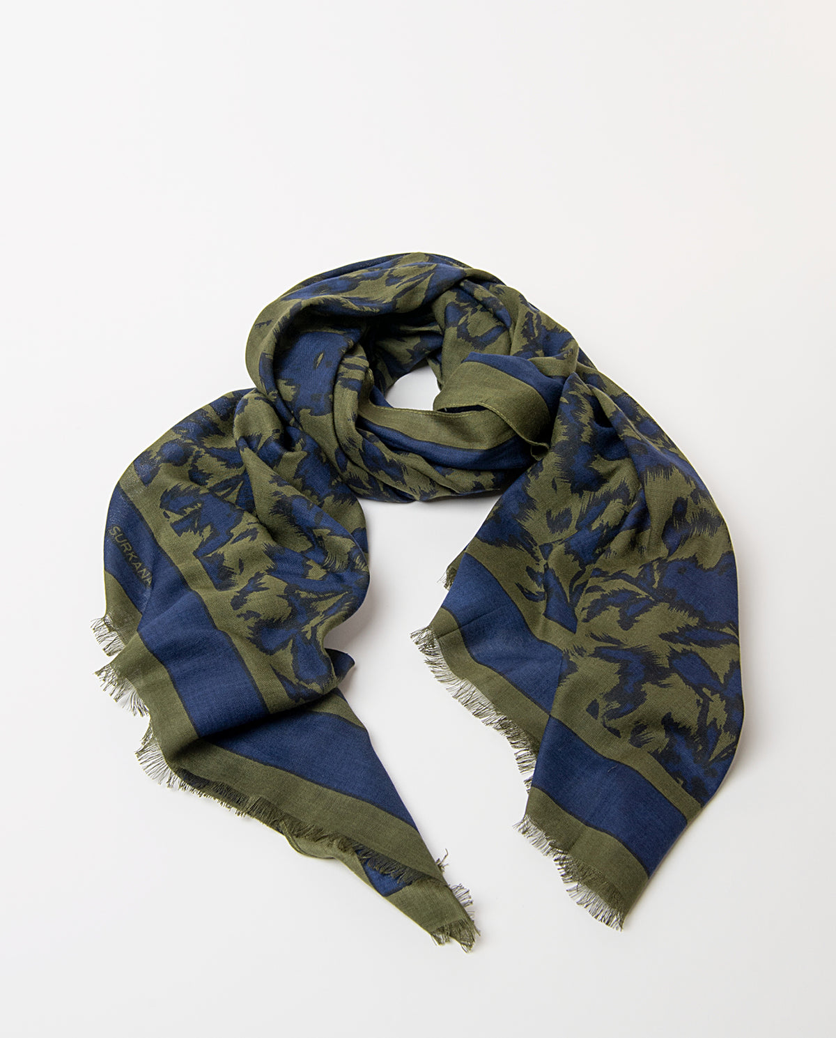 Scarf abstract print Navy