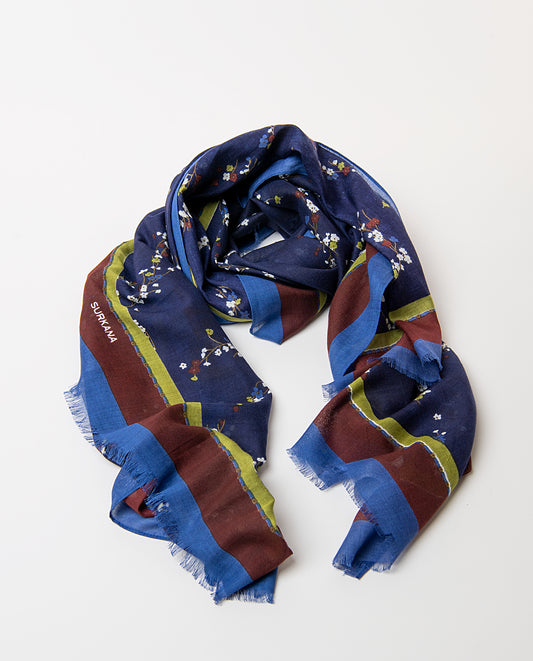Scarf ditsy flower print Navy